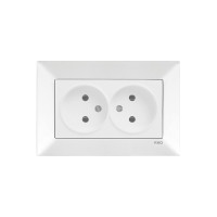 Розетка двойная без заземления белая Viko Meridian 90970055-WH