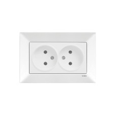 Розетка двойная без заземления белая Viko Meridian 90970055-WH