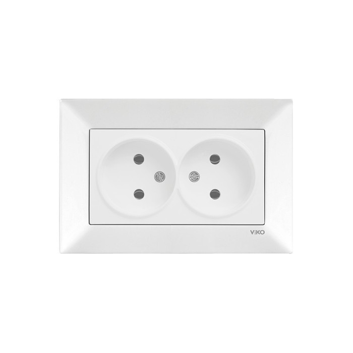 Розетка двойная без заземления белая Viko Meridian 90970055-WH