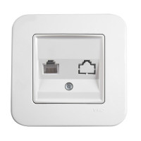 Розетка компьютерная одинарная RJ-45 белая Viko Rollina 90420032