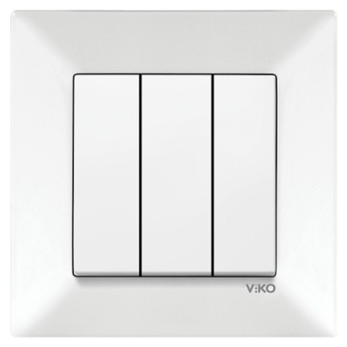 Выключатель трехклавишный белый Viko Meridian 90970068-WH