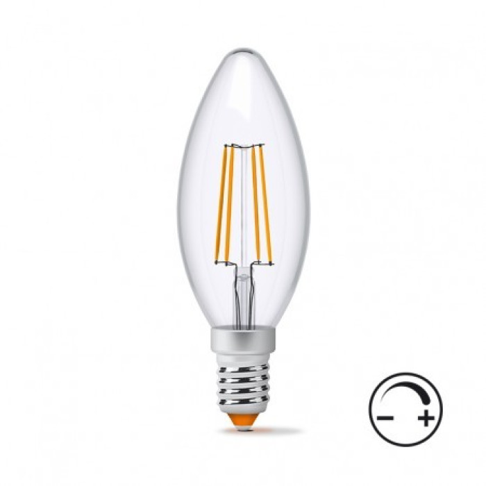 Лампа LED VIDEX Neoclassic C37FD 4W E14 4100K 220V з диммером (VL-C37fd-04144)
