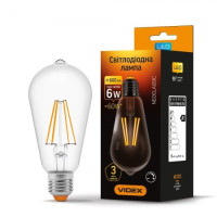 Лампа LED VIDEX Neoclassic ST64FD 6W E27 4100K 220V з диммером (VL-ST64FD-06274)