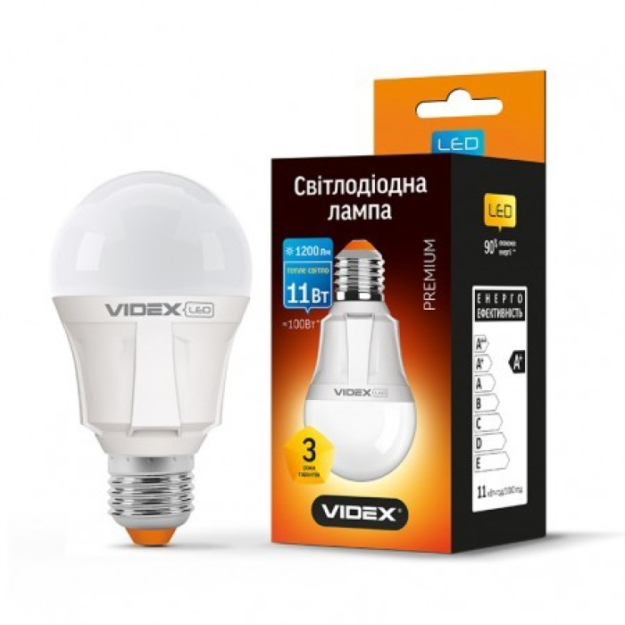 Лампа LED VIDEX Premium A60 11W E27 3000K 220V (VL-A60-11273)
