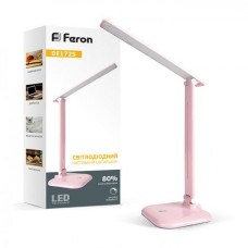 Настільна лампа LED Feron DE1725 9W 6400K IP20 230V Рожева