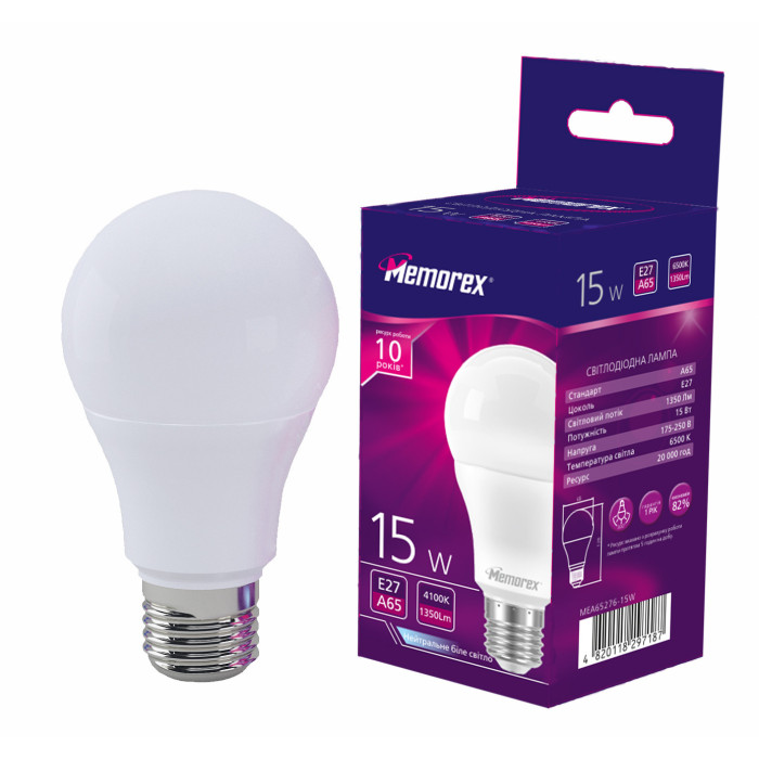 Лампа LED Memorex A65 15W E27 4100к (MEA65274-15W)