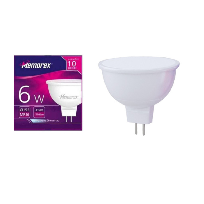 Лампа LED Memorex MR16_6W_G53_4100k (MEGU534-06W)