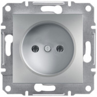 Розетка без заземлення Алюміній Schneider Electric Asfora EPH3000161