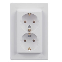 Розетка подвійна із заземленням Schneider Electric Asfora Білий EPH9900121