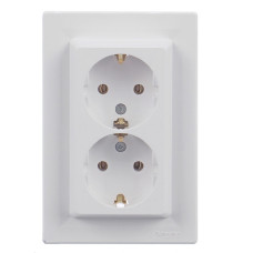 Розетка двойная с заземлением  Schneider Electric Asfora Белый EPH9900121