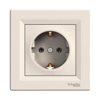 Розетка із заземленням Schneider Electric Asfora Крем EPH2900123