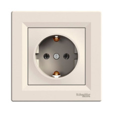 Розетка  с заземлением  Schneider Electric Asfora Крем EPH2900123