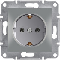 Розетка із заземленням Schneider Electric Asfora Алюм EPH2900161