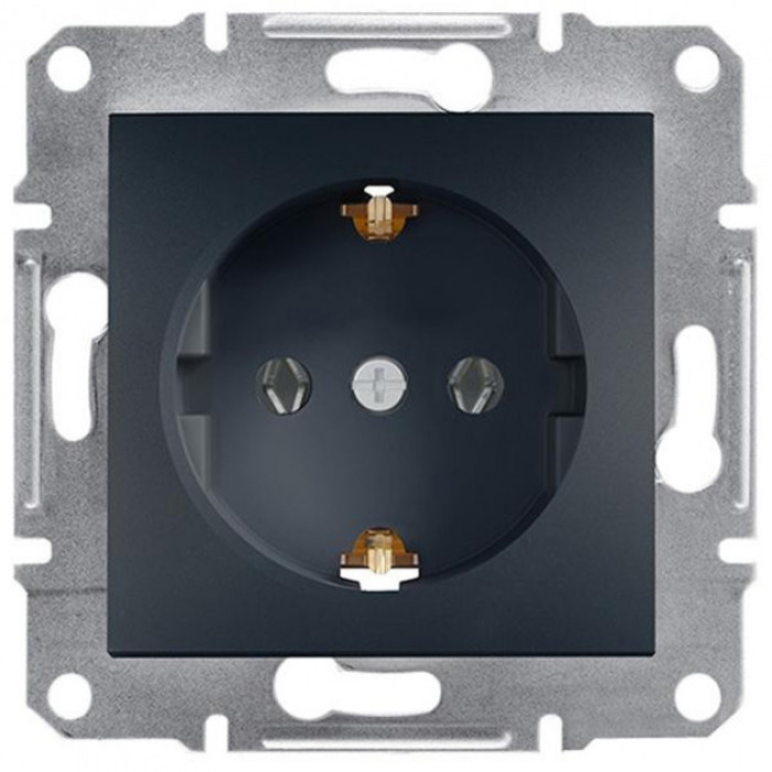 Розетка із заземленням Schneider Electric Asfora Антрацит EPH2900171