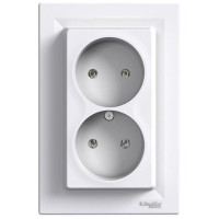 Розетка подвійна без заземлення Біла Schneider Electric Asfora EPH9700121