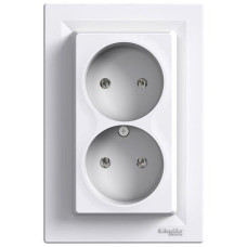 Розетка двойная без заземлением Белая Schneider Electric Asfora EPH9700121