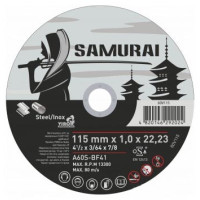 Диск SAMURAY,115*1.0*22.23, отрезной по металлу/нержав.стали,60V115