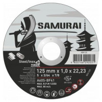 Диск SAMURAY,125*1.0*22.23, отрезной по металлу/нержав.стали,60V125