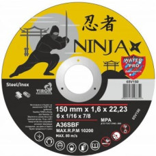 Диск NINJA,150*1,6*22,23, отрезной по металлу/нержав.стали,65V150