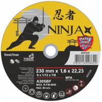 Диск NINJA,230*1.6*22.23, отрезной по металлу/нержав.стали,65V229