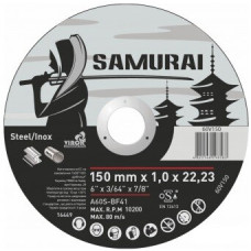 Диск SAMURAY,150*1.0*22.23, відрізний по металу/нержав.сталі,60V150