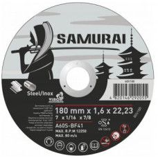 Диск SAMURAY,180*1.6*22.23, отрезной по металлу/нержав.стали,60V180