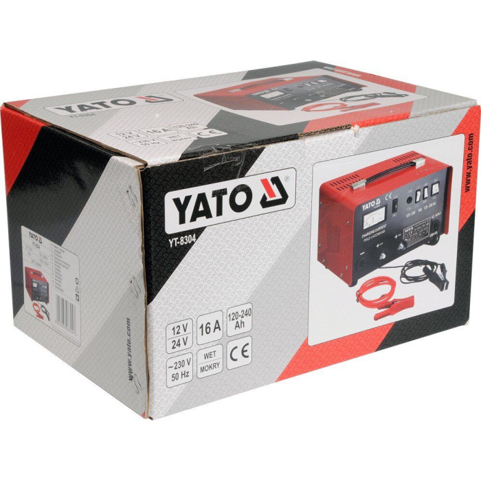 Зарядное устройство YATO 12/24V, 16А, 240Ah (YT-8304)
