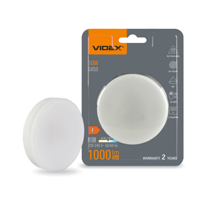 LED лампа VIDEX GX53 10W 4100K 220V LED лампа VIDEX GX53 10W 4100K 220V
