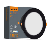 LED светильник Back встроенный круглый VIDEX 15W 5000K Black