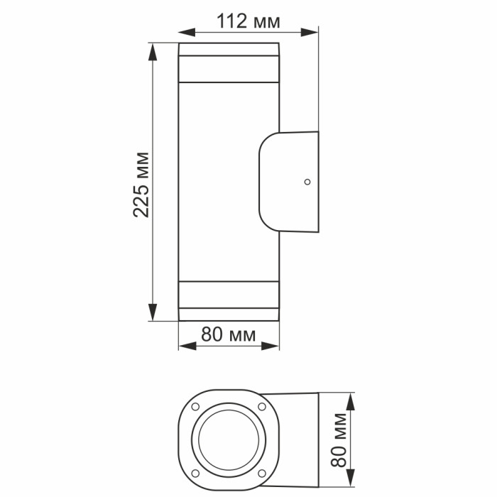 LED Светильник архитектурный AR072G IP54 VIDEX GU10x2