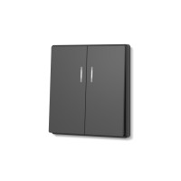 Выключатель двухклавишный с подсветкой угольно-черный VIDEX NOTA (VF-NT-SW2L-BL)