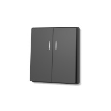 Выключатель двухклавишный с подсветкой угольно-черный VIDEX NOTA (VF-NT-SW2L-BL)