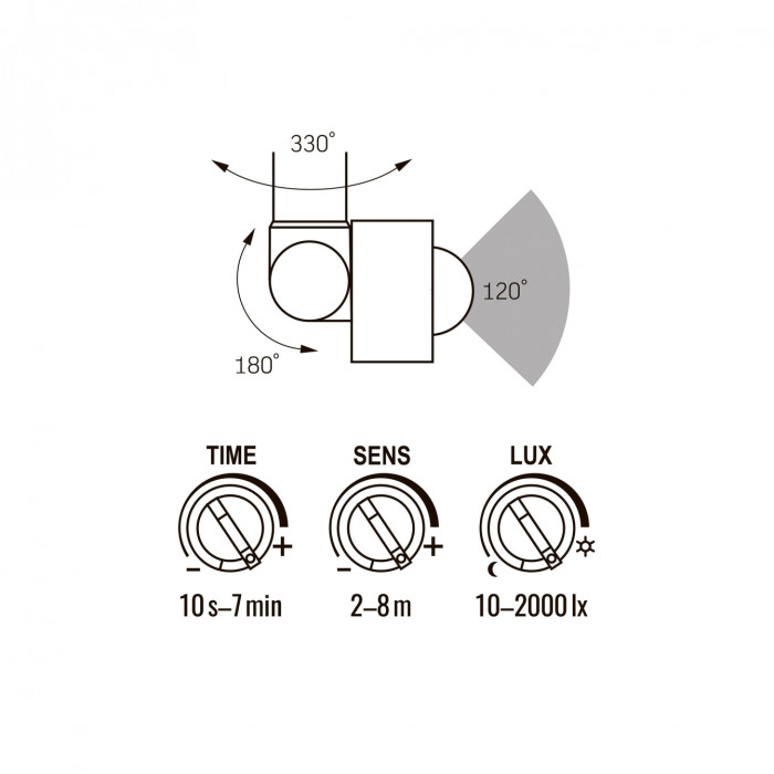LED прожектор VIDEX F2e 10W 900Lm 5000K 220V з датчиком руху та освітленості