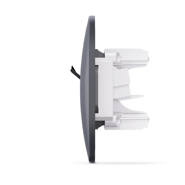 Розетка CAT3+CAT3 двойная телефонная черный графит VIDEX BINERA