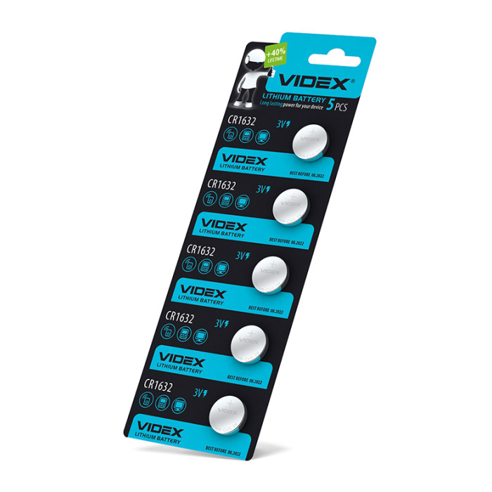 Батарейка літієва Videx CR1632 5шт BLISTER CARD