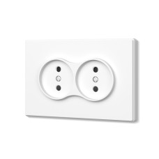 Розетка двойная без заземления белая матовая VIDEX NOTA (VF-NT-SK2-WH)