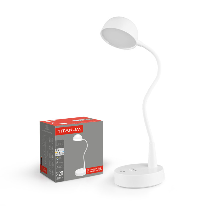 Лампа настільна акумуляторна LED TITANUM TLTF-012W 7W 3000-6000K/28343