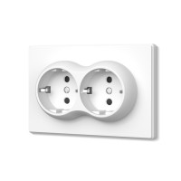 Розетка двойная с заземлением белая матовая VIDEX NOTA (VF-NT-SK2G-WH)