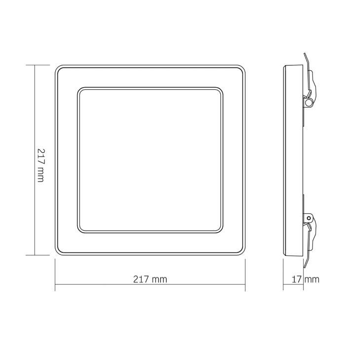 LED светильник квадратный VIDEX DL6S 18W 3000K-4000K-6500K White