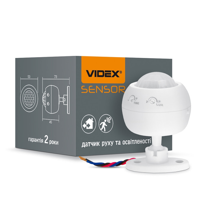 Датчик движения и освещения VIDEX VL-SPS27W 220V 1200W инфракрасный Датчик движения и освещения VIDEX VL-SPS27W 220V 1200W инфракрасный