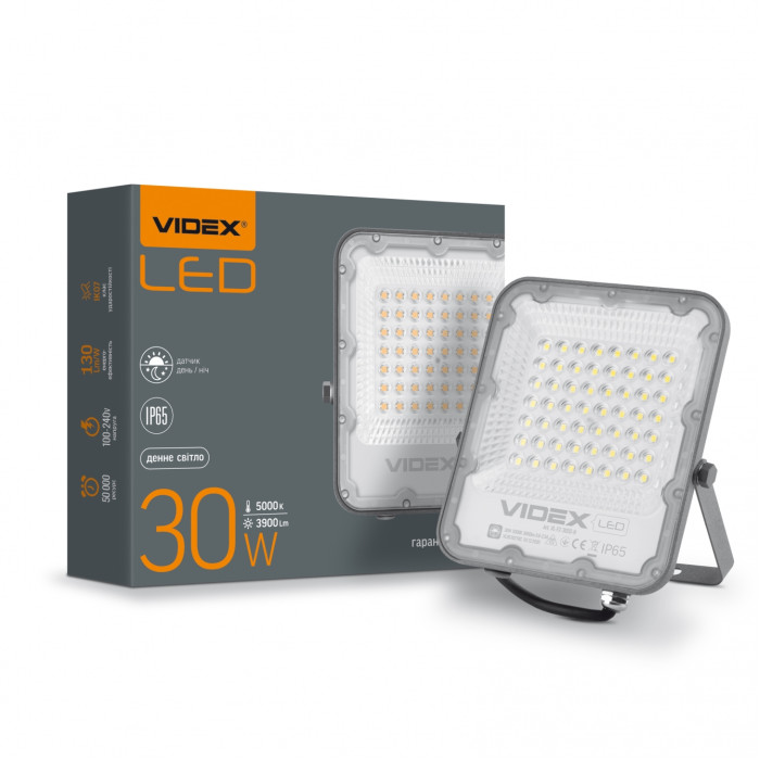 LED прожектор VIDEX PREMIUM F2 30W 5000K День-ніч LED прожектор VIDEX PREMIUM F2 30W 5000K День-ніч