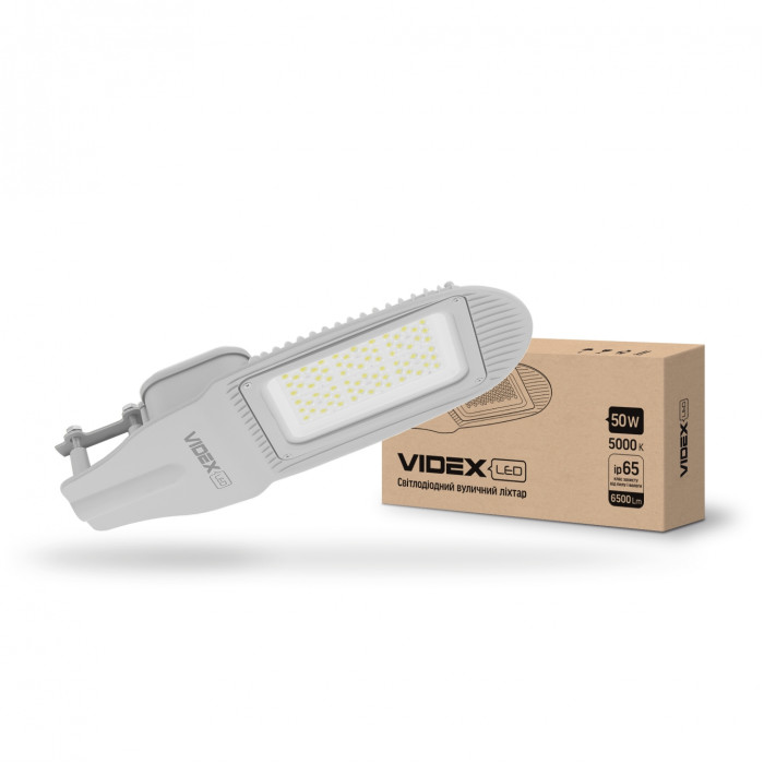 LED вуличний ліхтар VIDEX 50W 5000K Сірий LED вуличний ліхтар VIDEX 50W 5000K Сірий