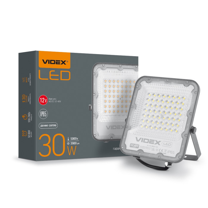 LED прожектор PREMIUM VIDEX F2 30W 5000K AC/DC12-48V LED прожектор PREMIUM VIDEX F2 30W 5000K AC/DC12-48V