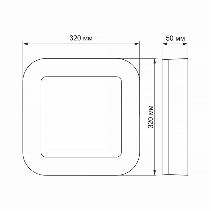 LED світильник ART IP65 квадратний VIDEX 30W 5000K Black