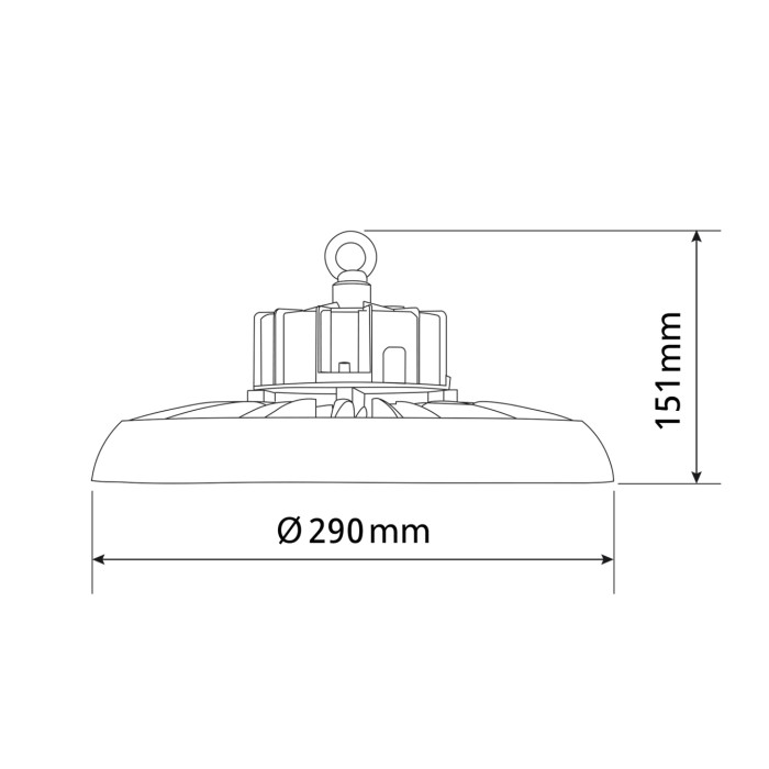 Светильник высотный LED VIDEX 150W 5000K 220V черный (VL-HB01-1505B)27662