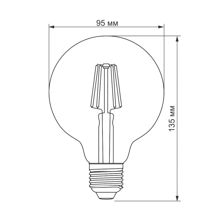 LED лампа TITANUM Filament G95 6W E27 2200К бронза