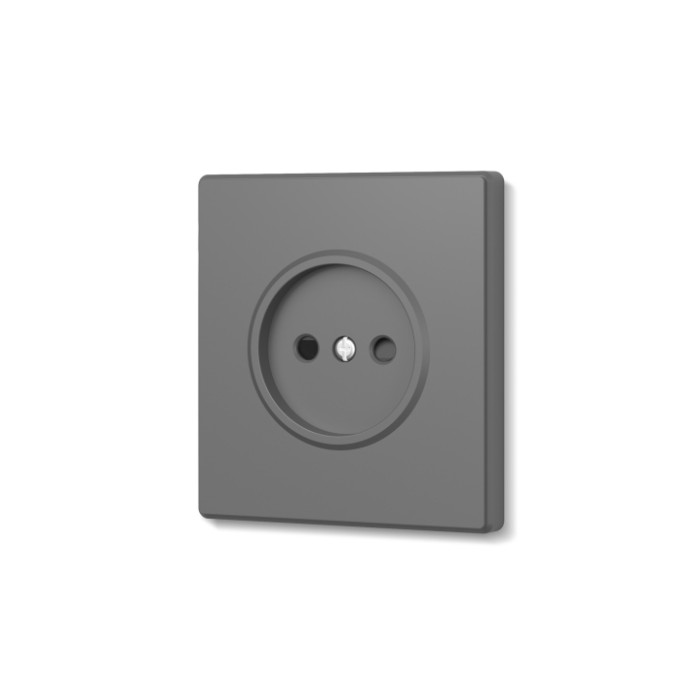 Розетка одинарная без заземления серый графит VIDEX NOTA (VF-NT-SK1-GR)