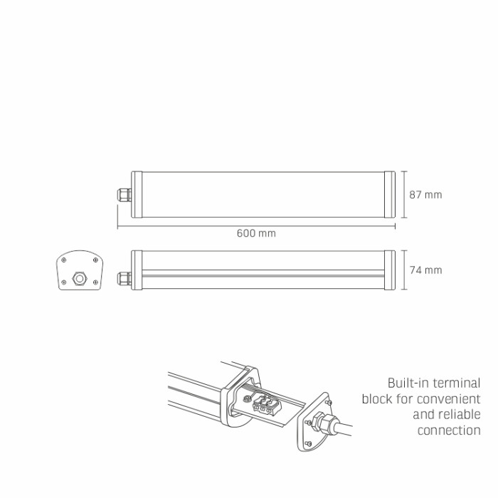 LED світильник IP65 лінійний VIDEX 24W 0,6М 4000K
