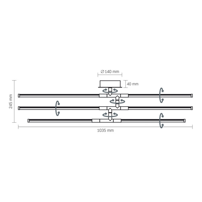 LED світильник стельовий VIDEX CLD013 40W 3000-4000-6000K White