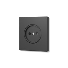 Розетка одинарная без заземления угольно-черная VIDEX NOTA (VF-NT-SK1-BL)